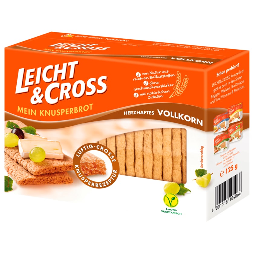 Leicht&Cross Knusperbrot Vollkorn 125g